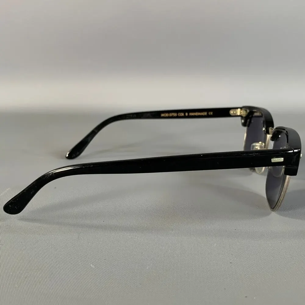 CUTLER AND GROSS Black Dark brown Acetate Sunglasses